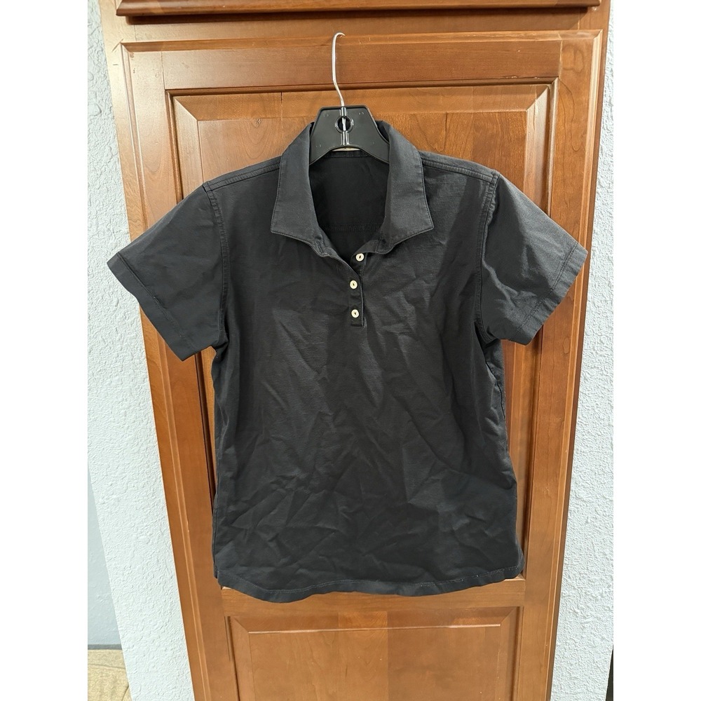 Women's Peter Millar Medium Short Sleeve Polo Double Mercized Black